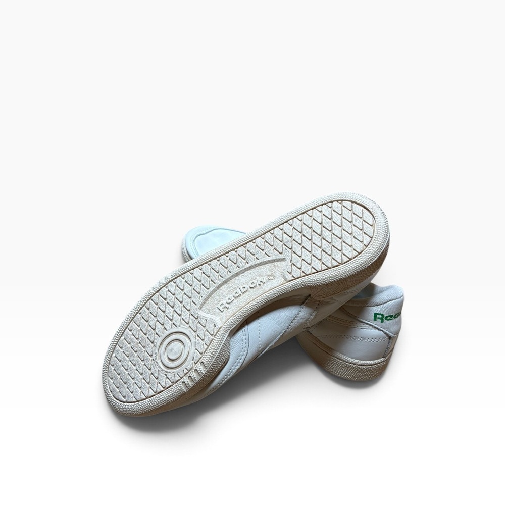 Reebok Classic Club C 85 Chalk White Green Leather Sneakers Women 7.5 BS5242 - Picture 4 of 6